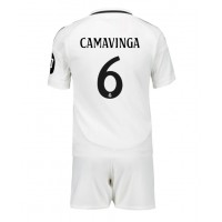 Real Madrid Eduardo Camavinga #6 Hemmadräkt Barn 2024-25 Kortärmad (+ Korta byxor)